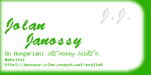 jolan janossy business card